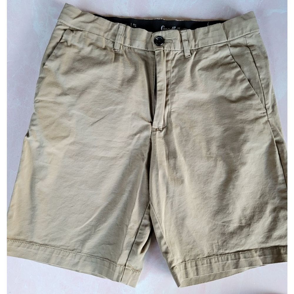 Goodfellow & Co 30 mens khaki tan beige shorts wrinkle resist added stretch 9" I